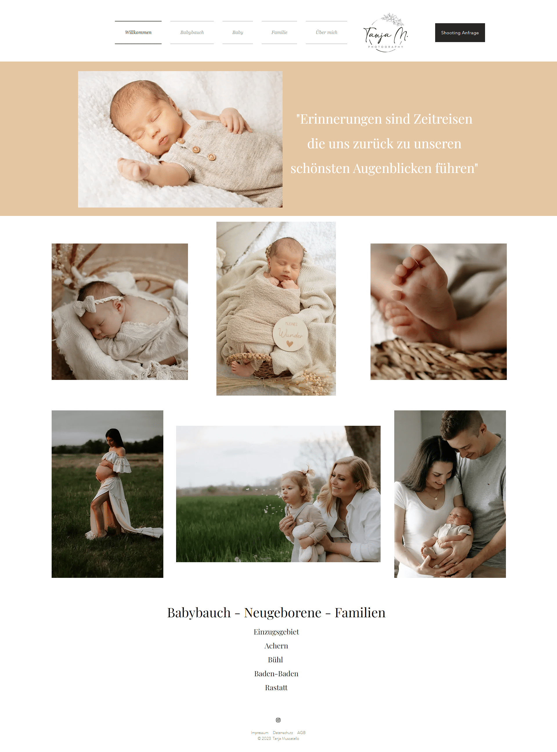 Website Design Fotografin Tanja aus Bühl, Baden-Baden. Familienfotografie, Neugeborenenfotografie, Schwangerfotografie. Fotografie für Familien und Neugeborene
